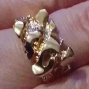 Gold plated nugget ring
